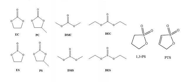 碳酸酯、亞硫酸酯、磺酸酯的結(jié)構(gòu)式
